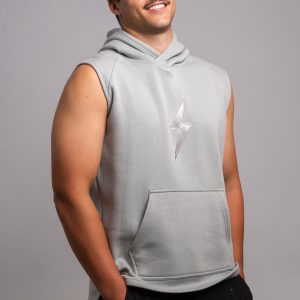 BOLT Sleeveless Hoodie - Grey/Grey Bolt