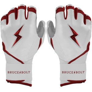 PREMIUM PRO CHROME Series Long Cuff Batting Gloves - MAROON