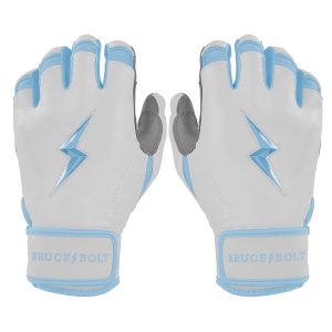 PREMIUM PRO CHROME Series Short Cuff Batting Gloves - BABY BLUE