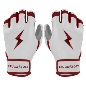 PREMIUM PRO CHROME Series Short Cuff Batting Gloves - MAROON